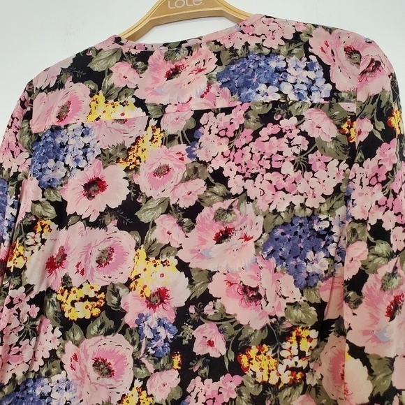 Rebecca Taylor 100% Raw Silk Lavinia Rose Print Top - Picture 8 of 8